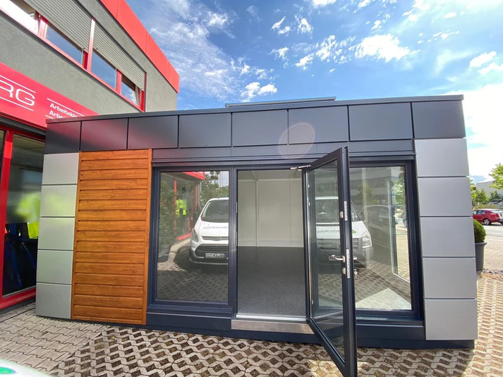 Contenedor de oficina tipo « London » 6,00 x 4,70 m